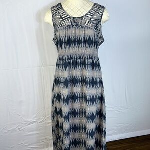Charlie Jade Blue Large Maxi  Dress high waisted elastic stretch new